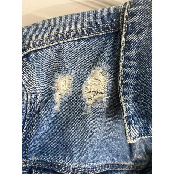 KanCan Women's Blue Denim Tribe Co Ed Cheer Button Front Denim Jacket - XL - Picture 3 of 15